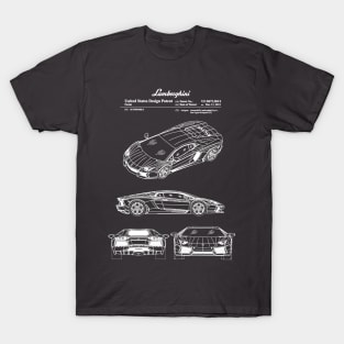 Lamborghini Aventador Patent White T-Shirt